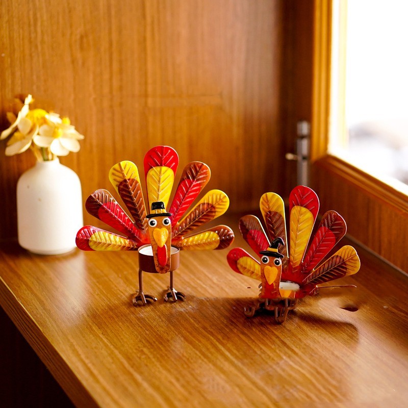 Thanksgiving Turkey Themed Candlestick