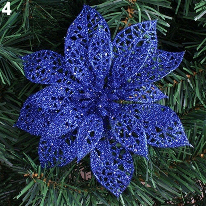 Christmas Glitter Flower Decorations