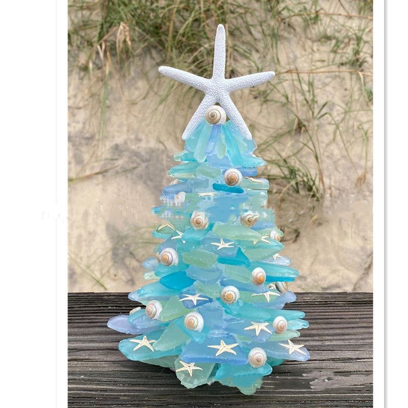 Blue Glass Christmas Tree Unique Decoration