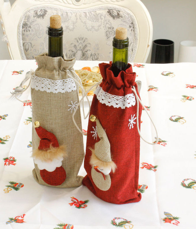 Christmas Wine Bottle Cover Decoration