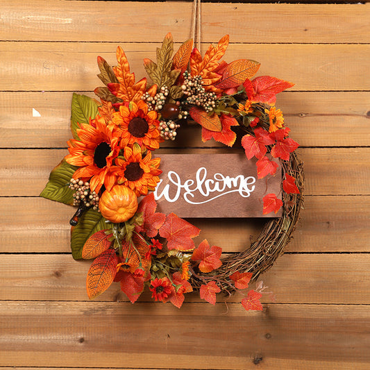 Orange Maple Vine Wreath