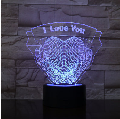 Valentines Day Gift Lovers Holding Love 3D Night Light