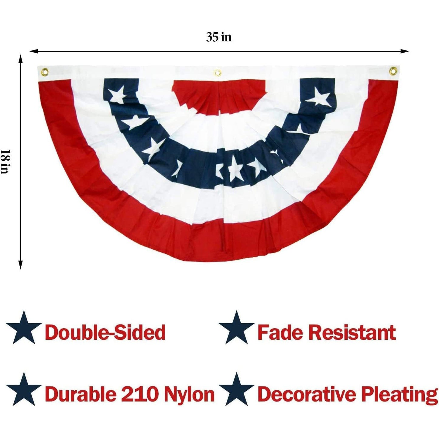 American Independence Day Pleated Semicircle Flag