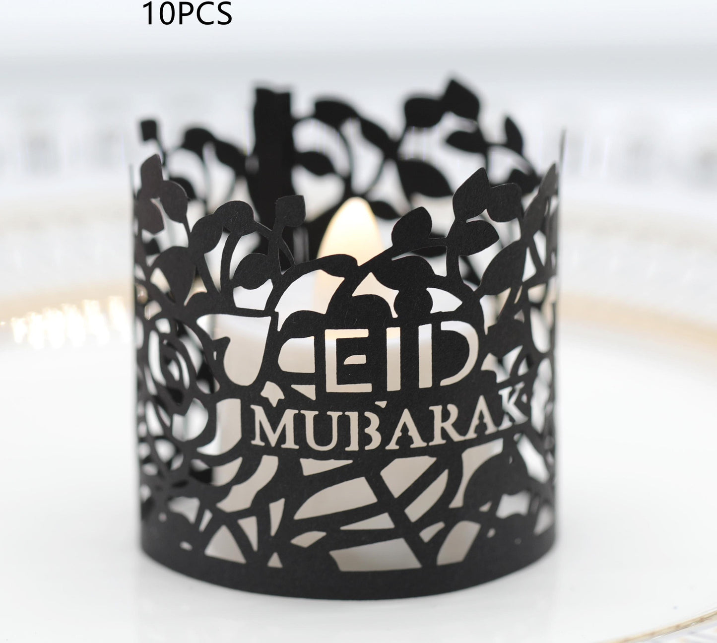 MOQ200 Ramadan Electronic Candle Lampshade Laser Cutout