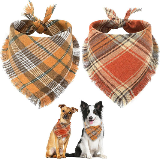 Fall Bandana For Pets With Tassel Edges