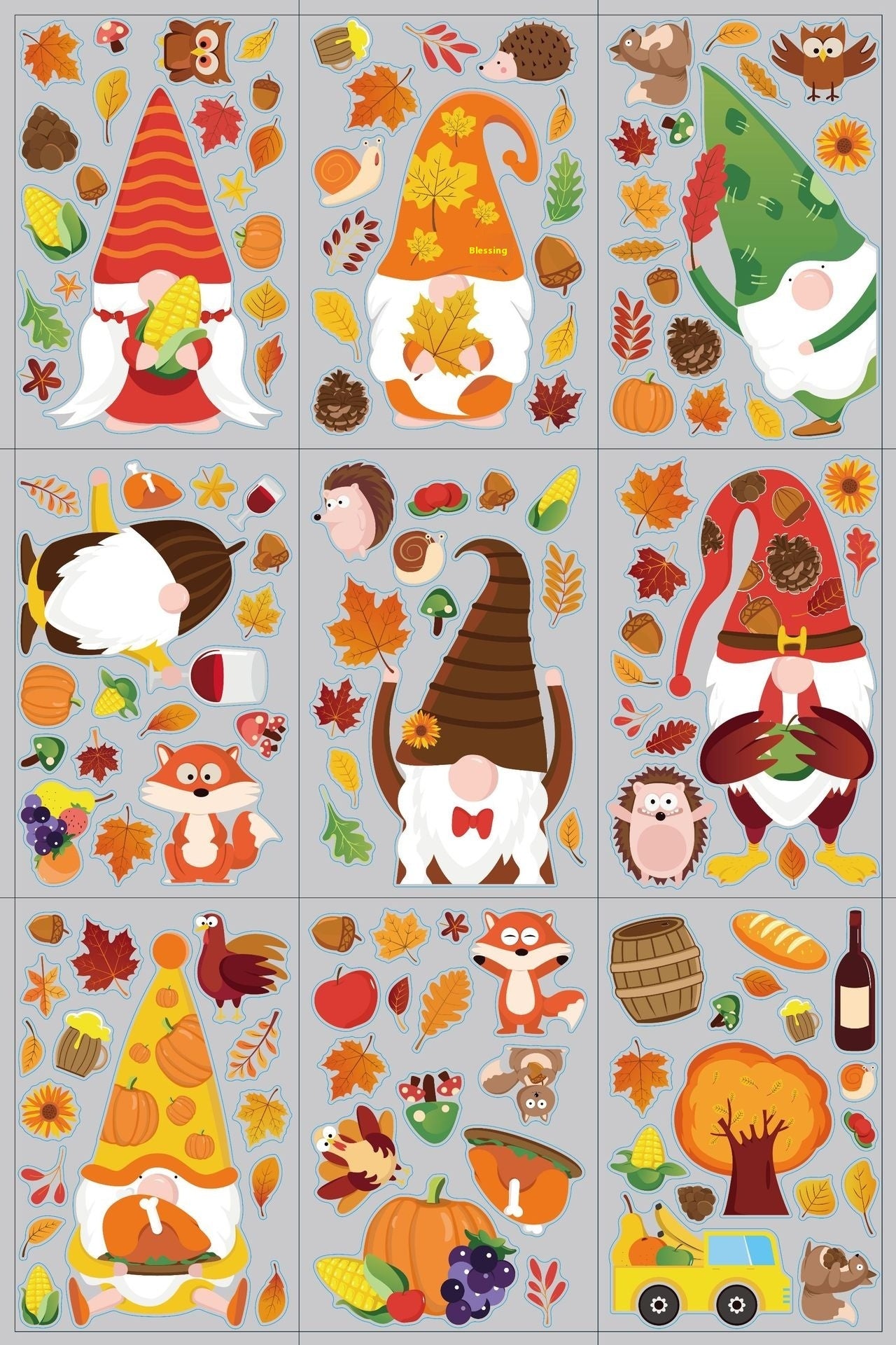 Thanksgiving/ Fall Sticker Decorations