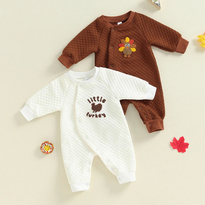 Children's Turkey Embroidered Jumpsuit