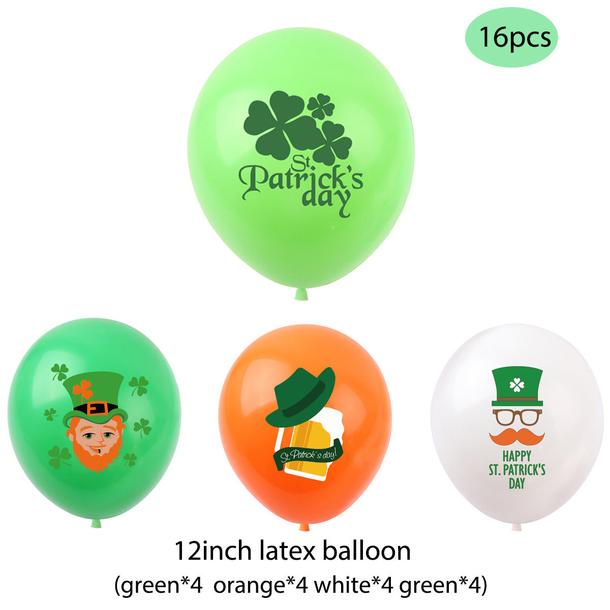 St Patrick's Day Green Clover Theme Party Balloon