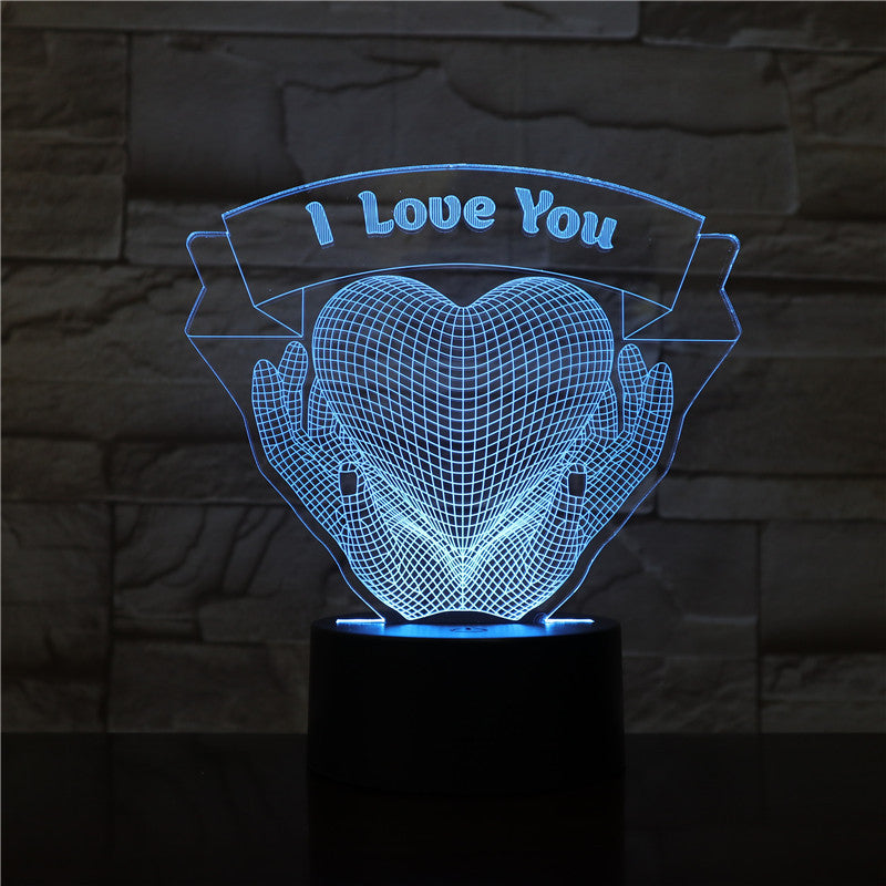 Valentines Day Gift Lovers Holding Love 3D Night Light