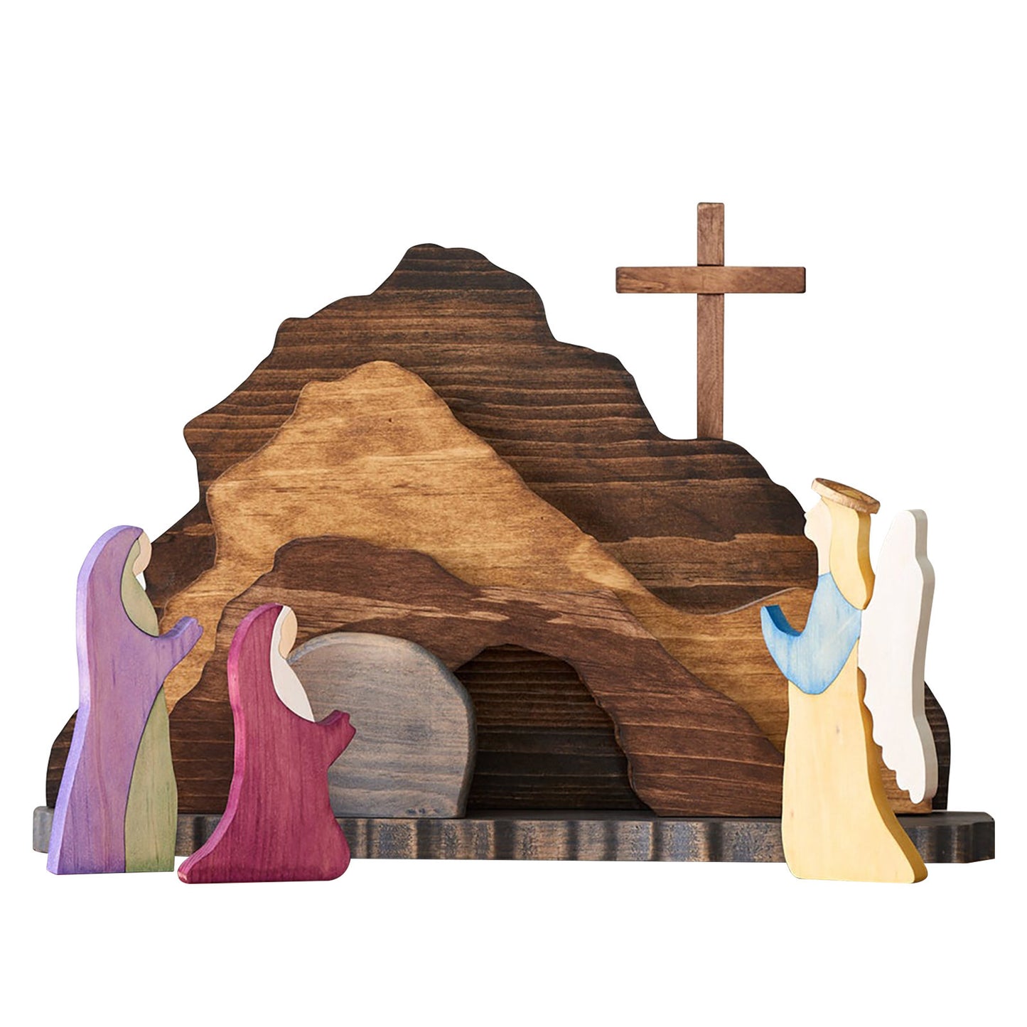 Natural Wooden Creche - Wooden Easter Decoration