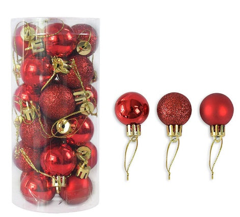 Christmas Decoration Shiny Matte Christmas Balls-24 Pieces