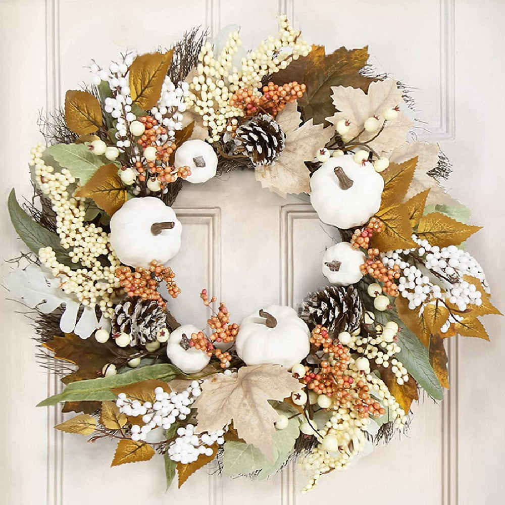 Maple Leaf Pine Cone Wreath