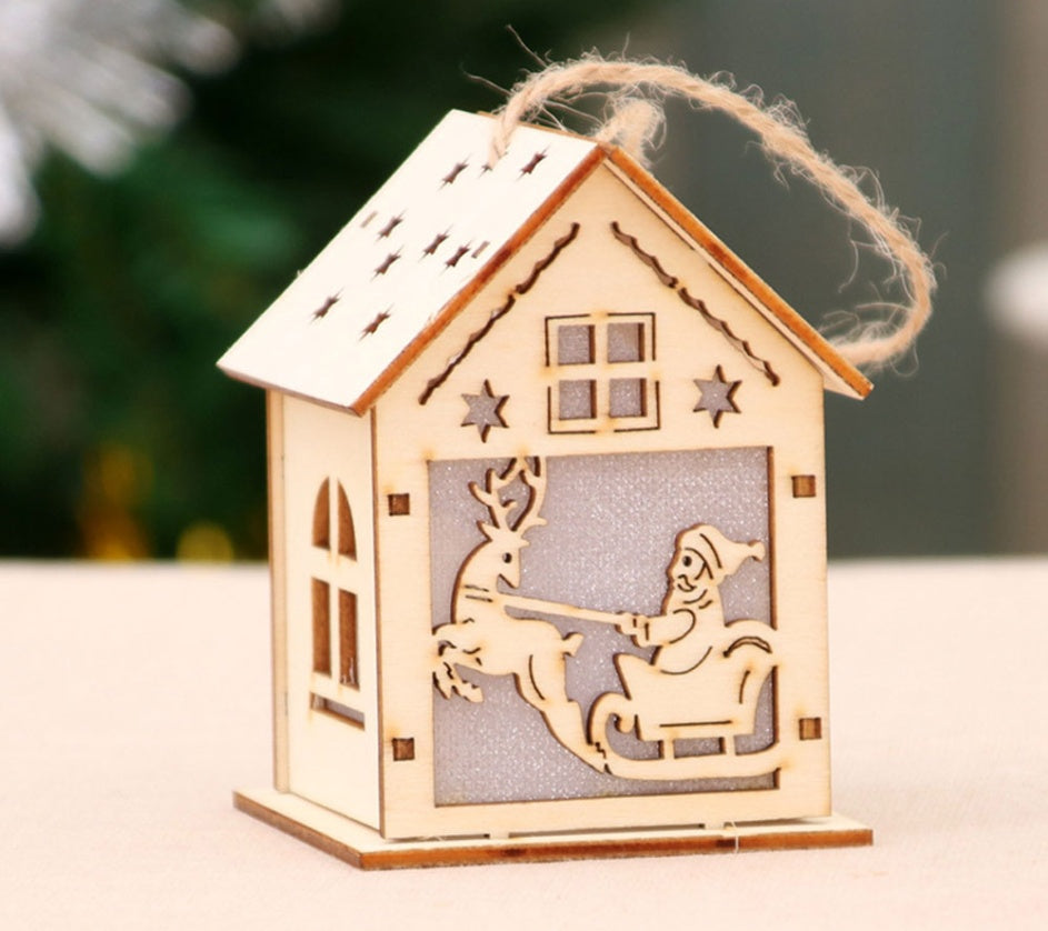 Christmas Tree Led Light Wood House Decoration