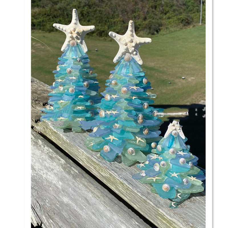 Blue Glass Christmas Tree Unique Decoration