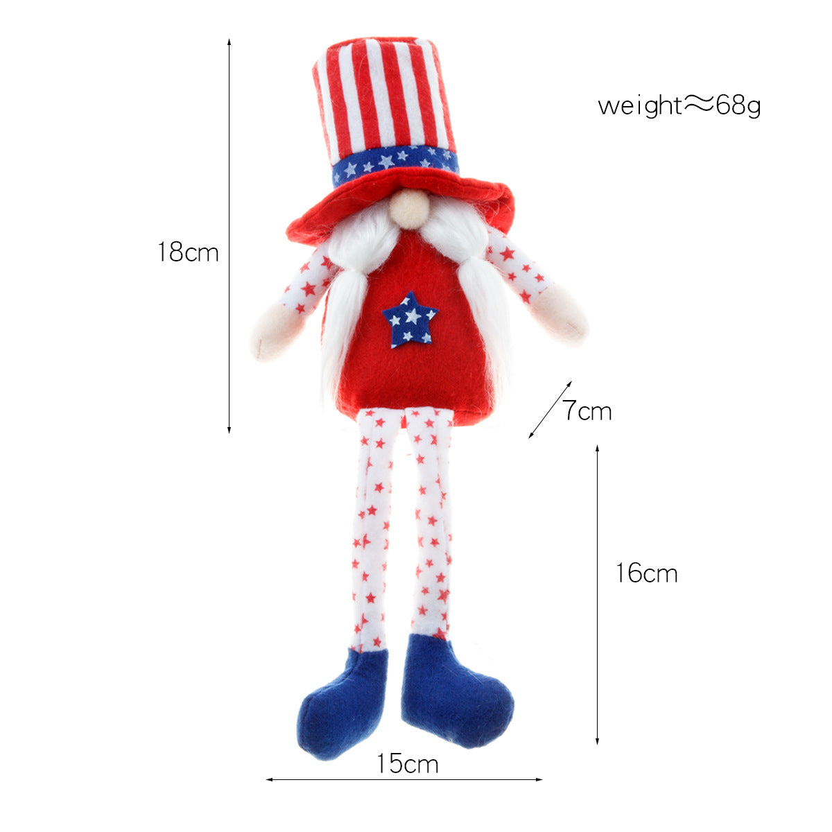 Independence Day Fabric Faceless Doll