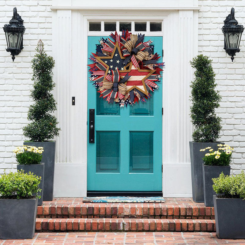 Independence Day Wreath National Flag with Stars Decoration