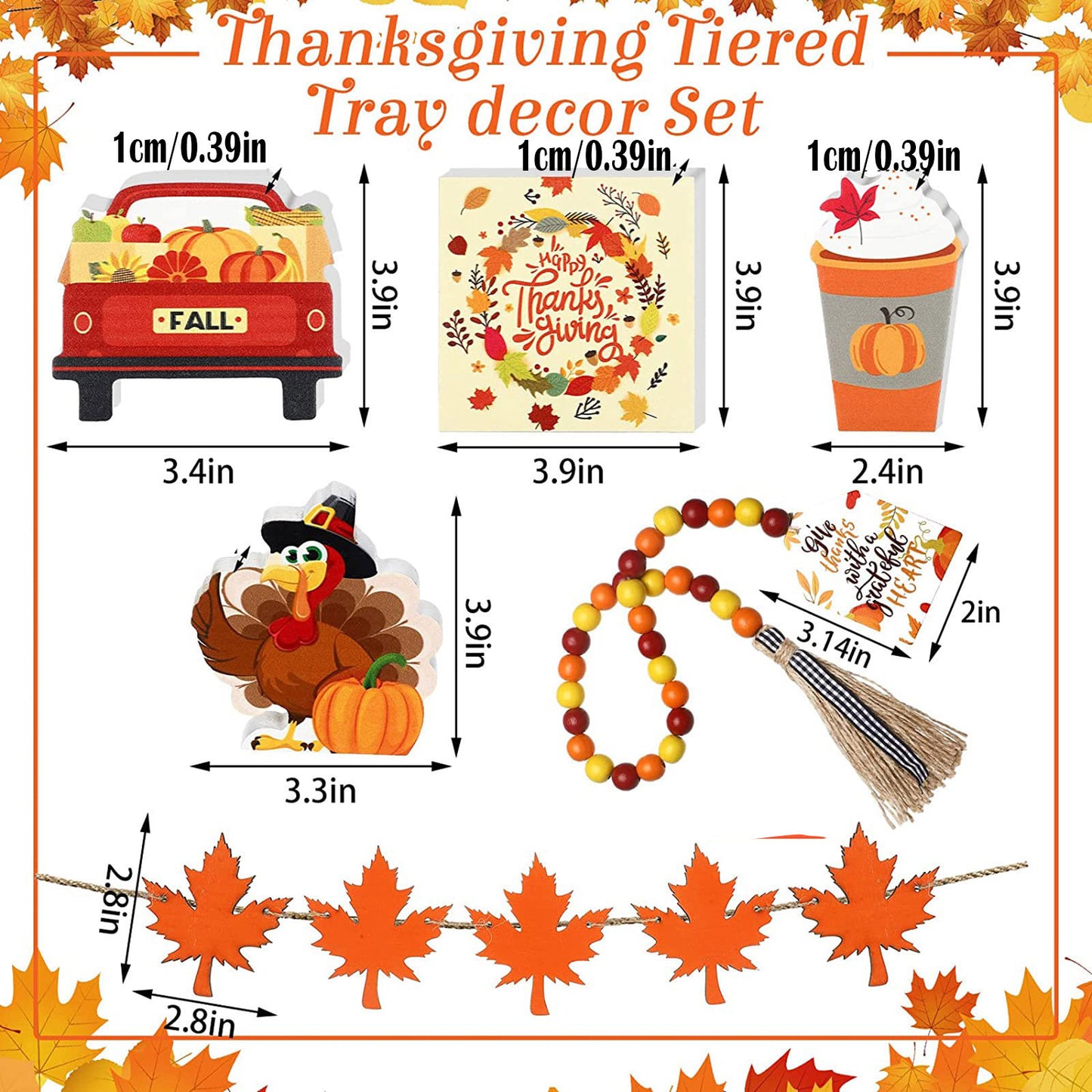 New Thanksgiving Layered Tray Decoration Home Set