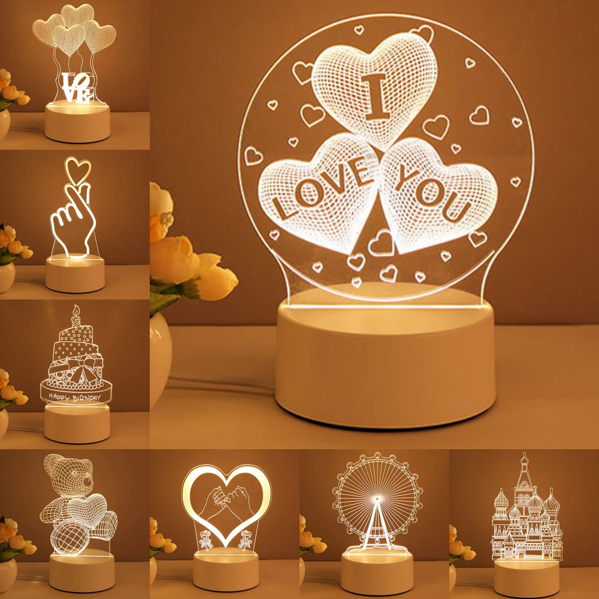 3D Acrylic Lamp USB LED Night Lights For Any Occassion