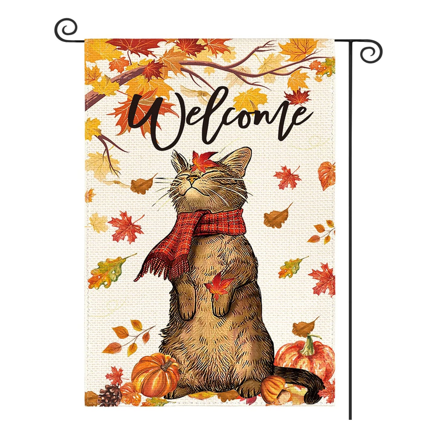 Autumn Thanksgiving Yard Decoration Linen Garden Banners