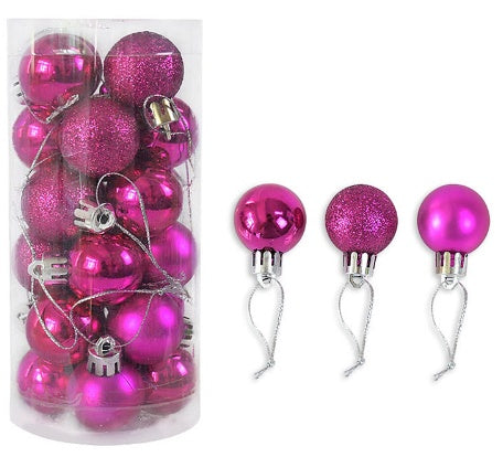 Christmas Decoration Shiny Matte Christmas Balls-24 Pieces