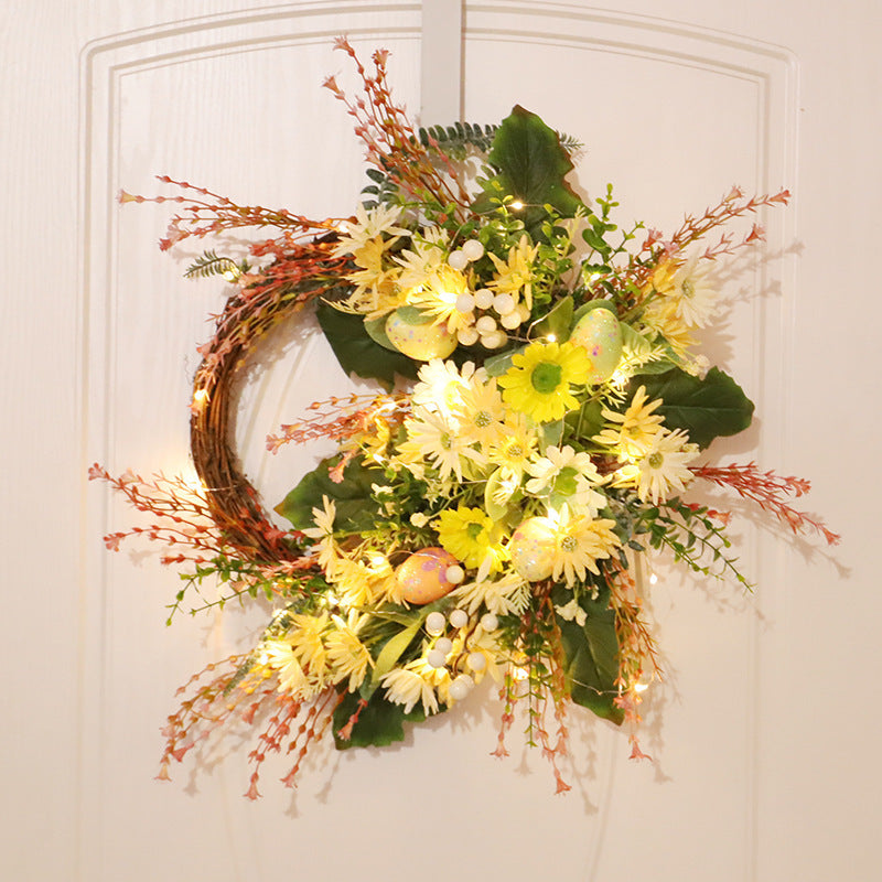 Home Decoration Easter Wreath Wild Chrysanthemum Half Edge Wreath