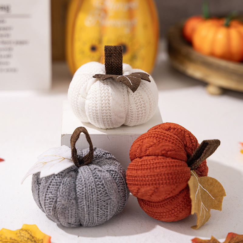 Thanksgiving Knitted Pumpkin Decorations