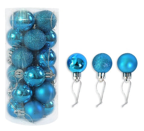 Christmas Decoration Shiny Matte Christmas Balls-24 Pieces