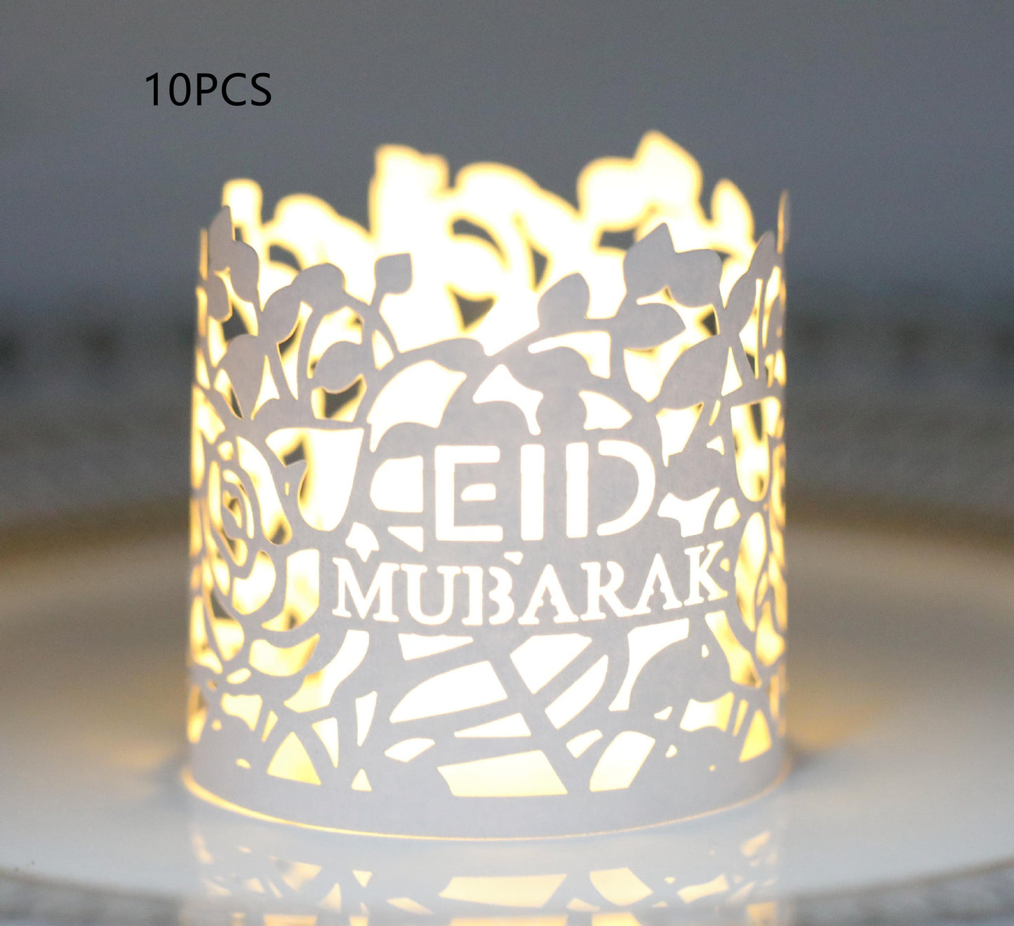 MOQ200 Ramadan Electronic Candle Lampshade Laser Cutout