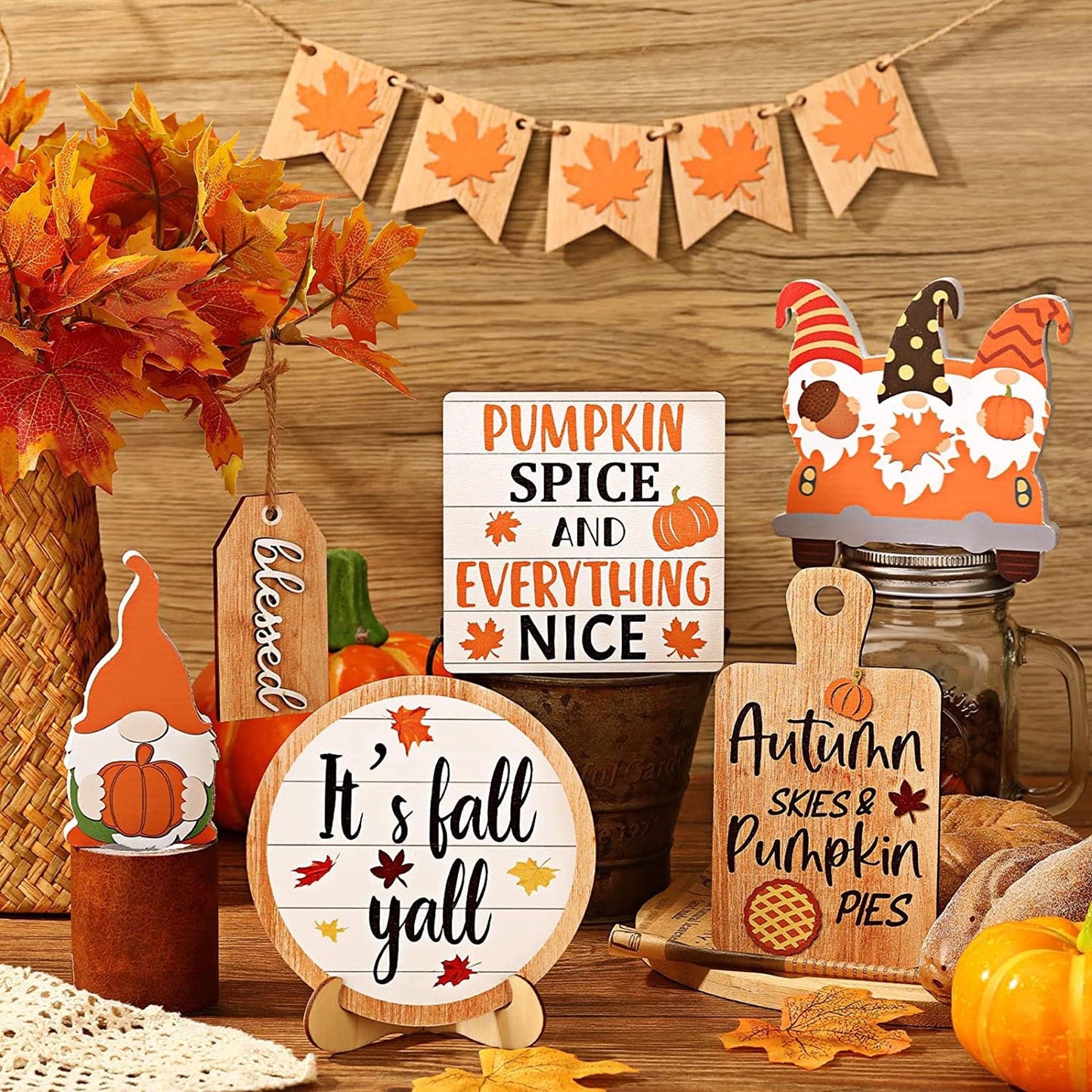 New Thanksgiving Layered Tray Decoration Home Set