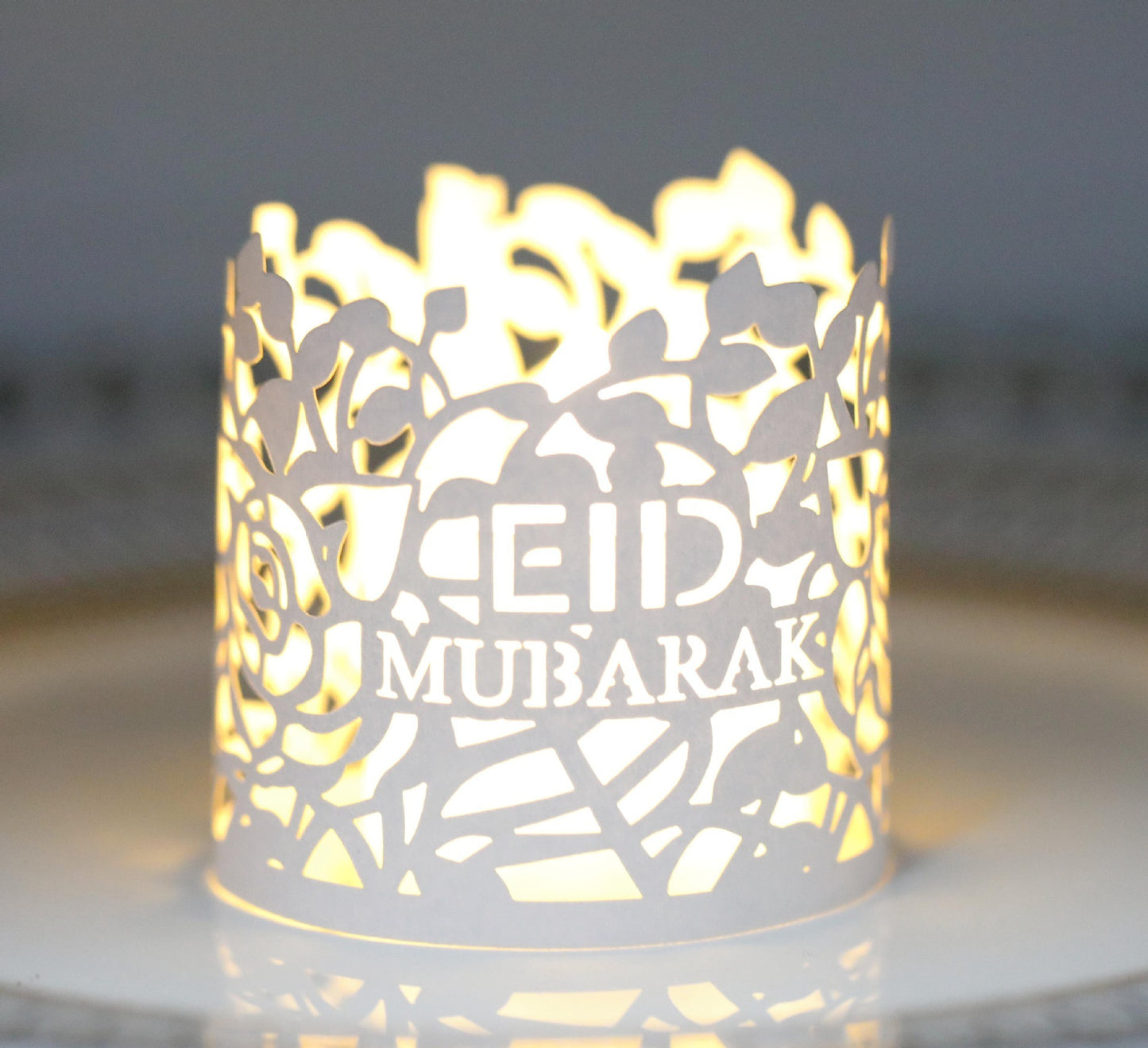 MOQ200 Ramadan Electronic Candle Lampshade Laser Cutout