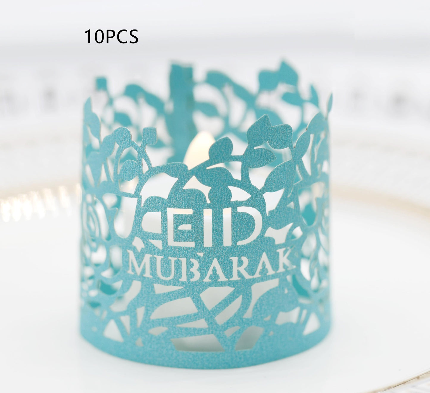 MOQ200 Ramadan Electronic Candle Lampshade Laser Cutout