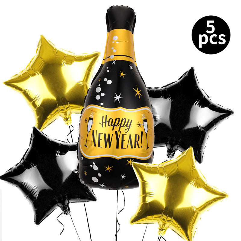 New Year Fast Year Theme Layout Balloon Set Five-Piece Set