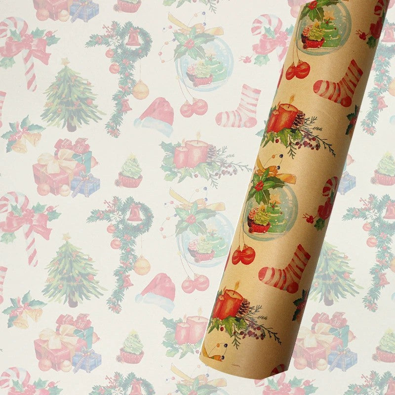 Stylish Christmas Themed Wrapping Paper 1 Pack