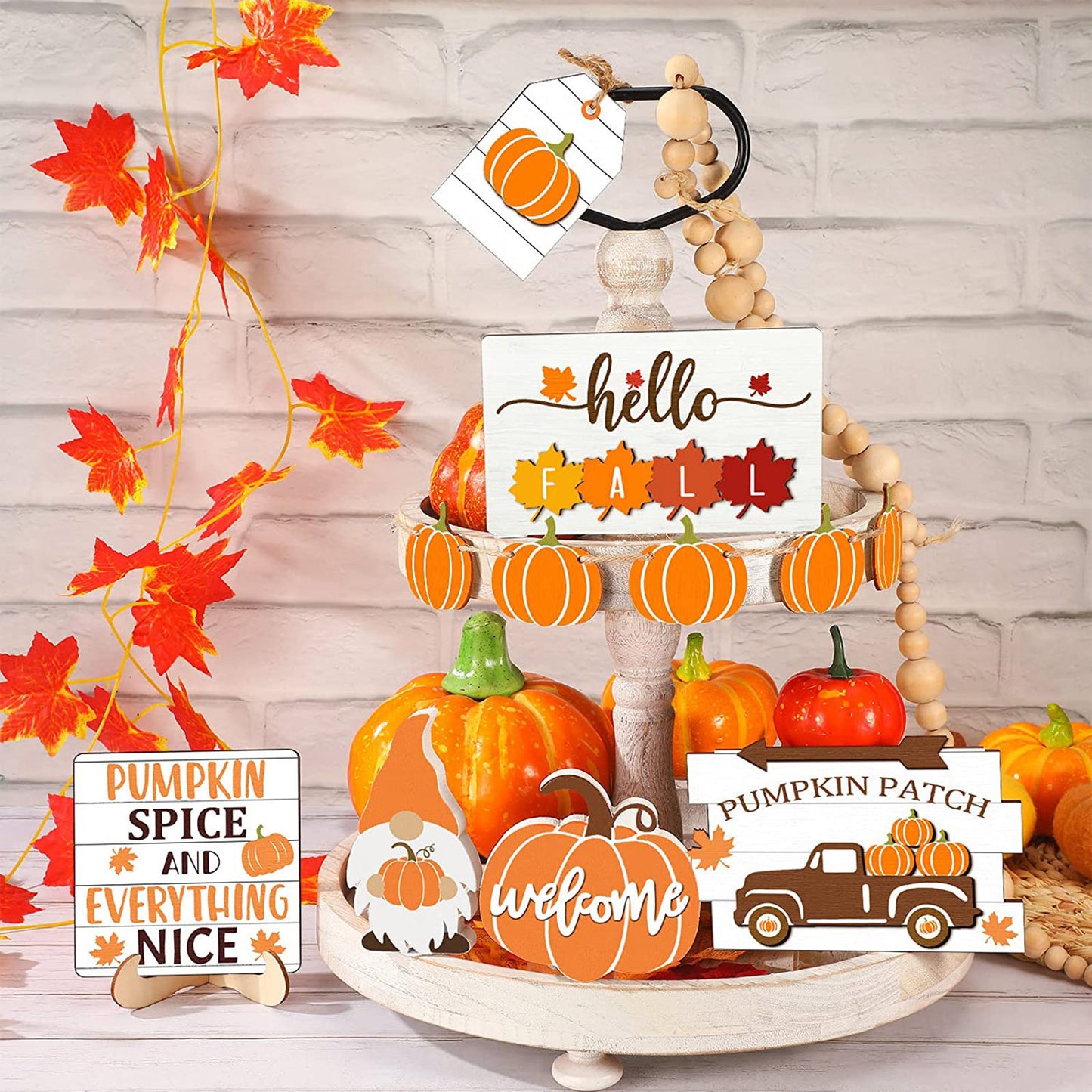 New Thanksgiving Layered Tray Decoration Home Set