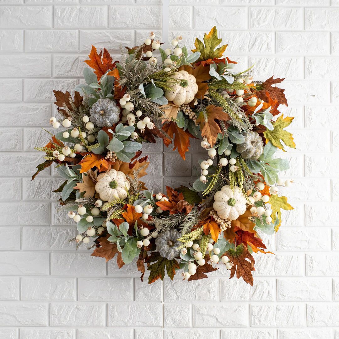 Pumpkin Fall Wreath Decoration