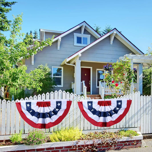 American Independence Day Pleated Semicircle Flag