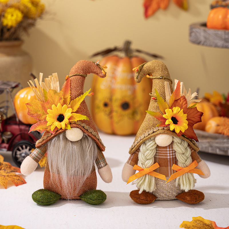 Thanksgiving Decorations Standing Gnome Ornaments