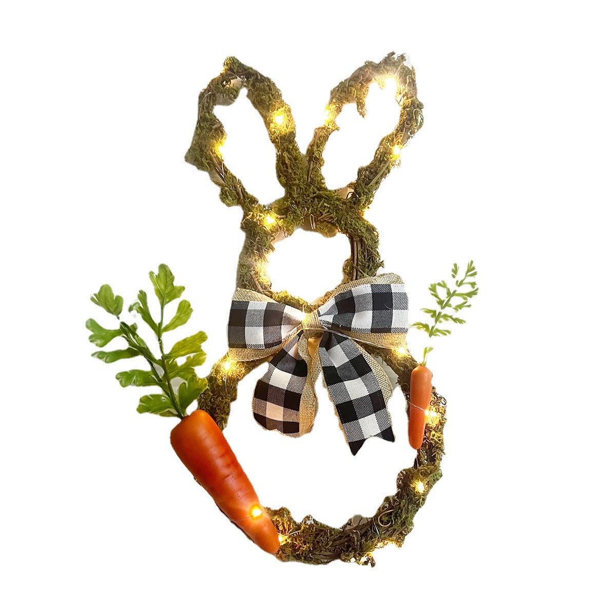 Easter Bunny Wreath Rattan Circle Decoration