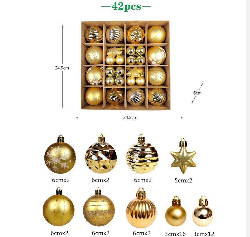 Assorted Christmas Design Ornament Box-42 Piece Set