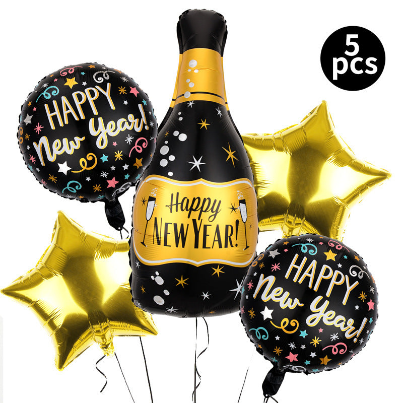 New Year Fast Year Theme Layout Balloon Set Five-Piece Set