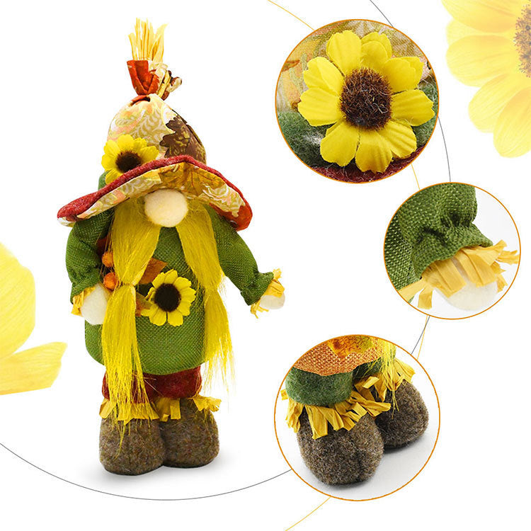 Harvest Sunflower Gnome Ornament