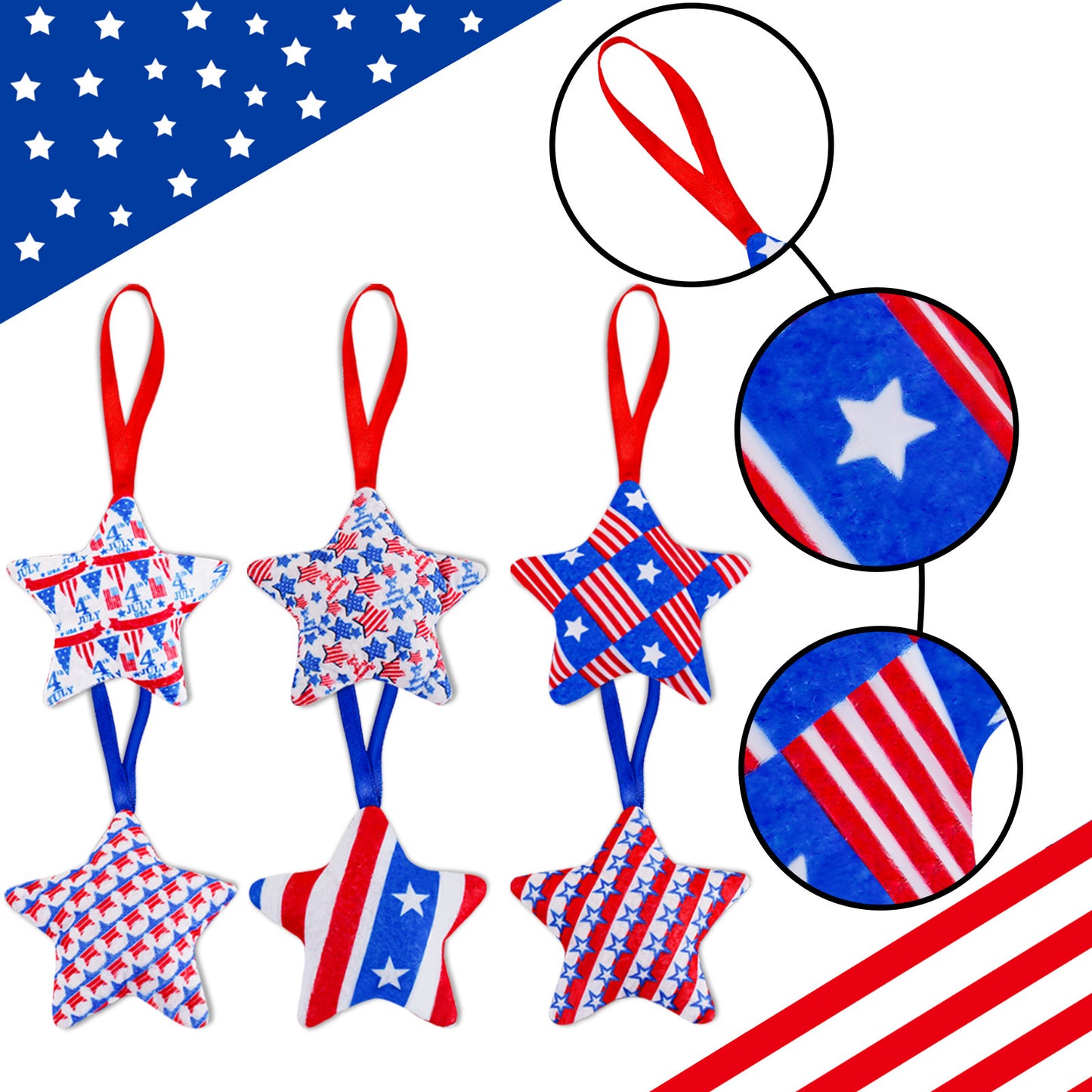 American Independence Day Star Pendant Decorations