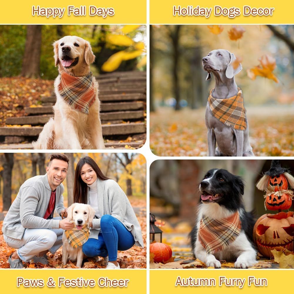 Fall Bandana For Pets With Tassel Edges