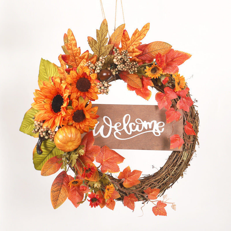 Orange Maple Vine Wreath