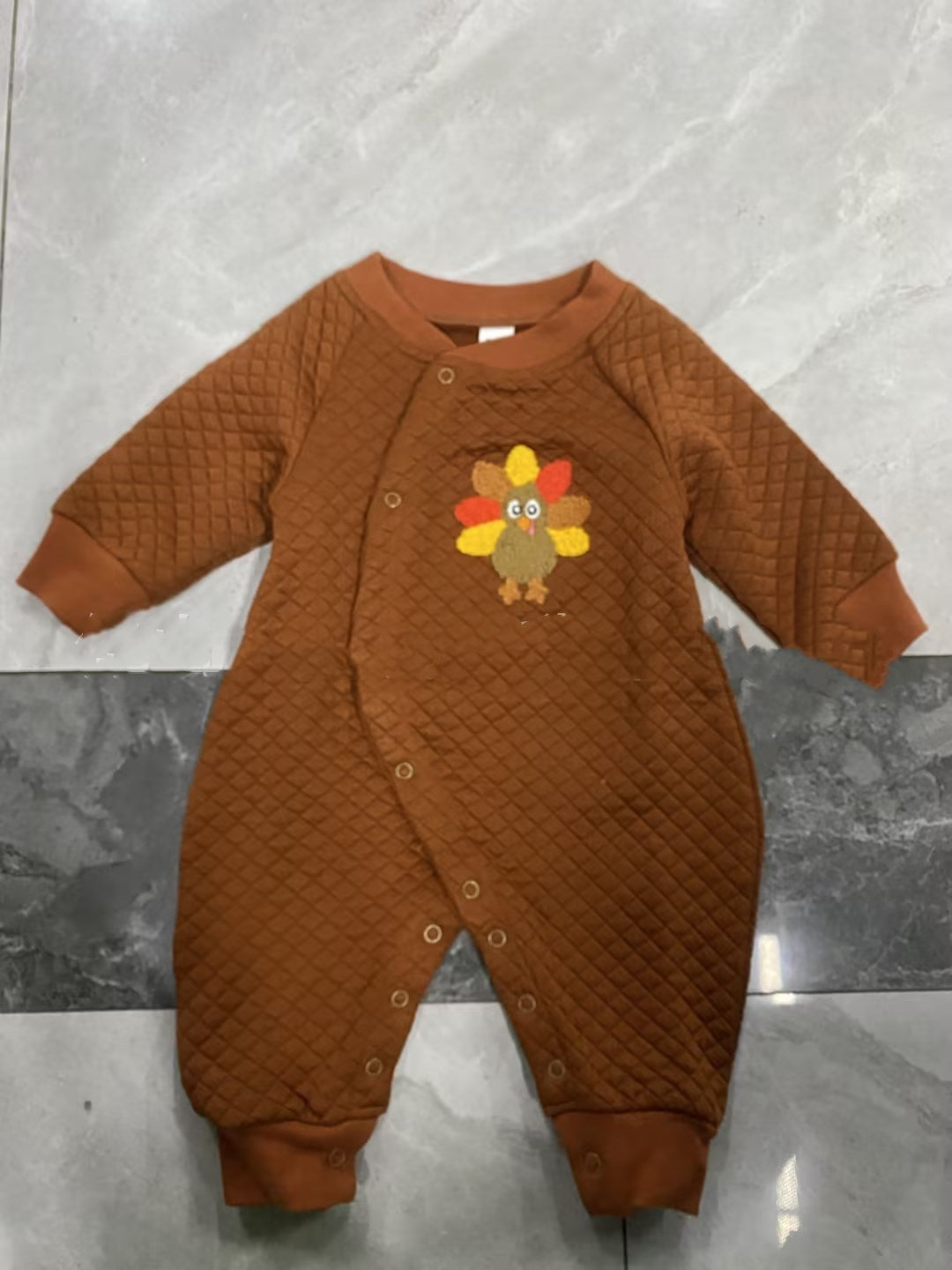 Children's Turkey Embroidered Jumpsuit