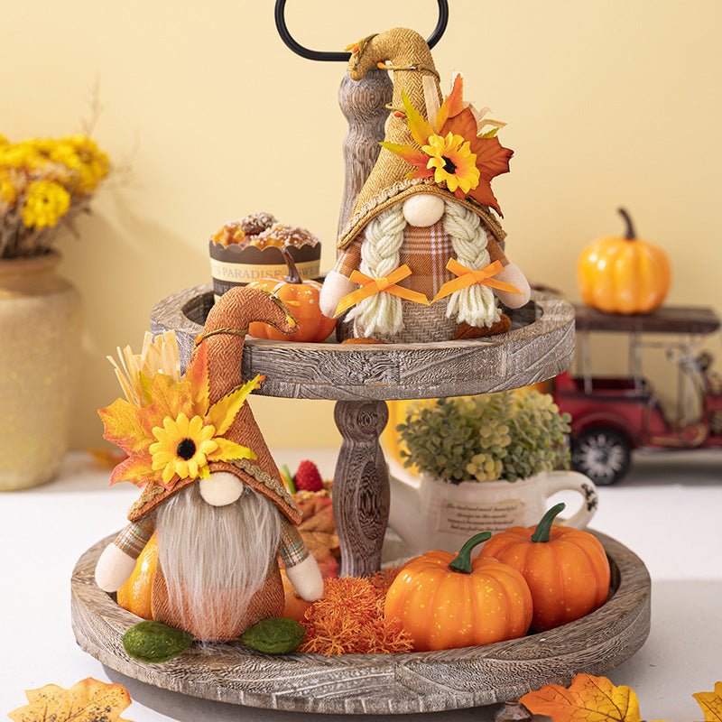 Thanksgiving Decorations Standing Gnome Ornaments