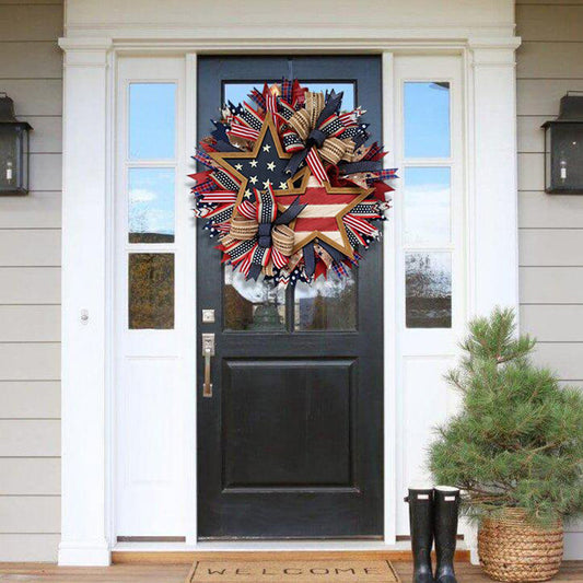 Independence Day Wreath National Flag with Stars Decoration