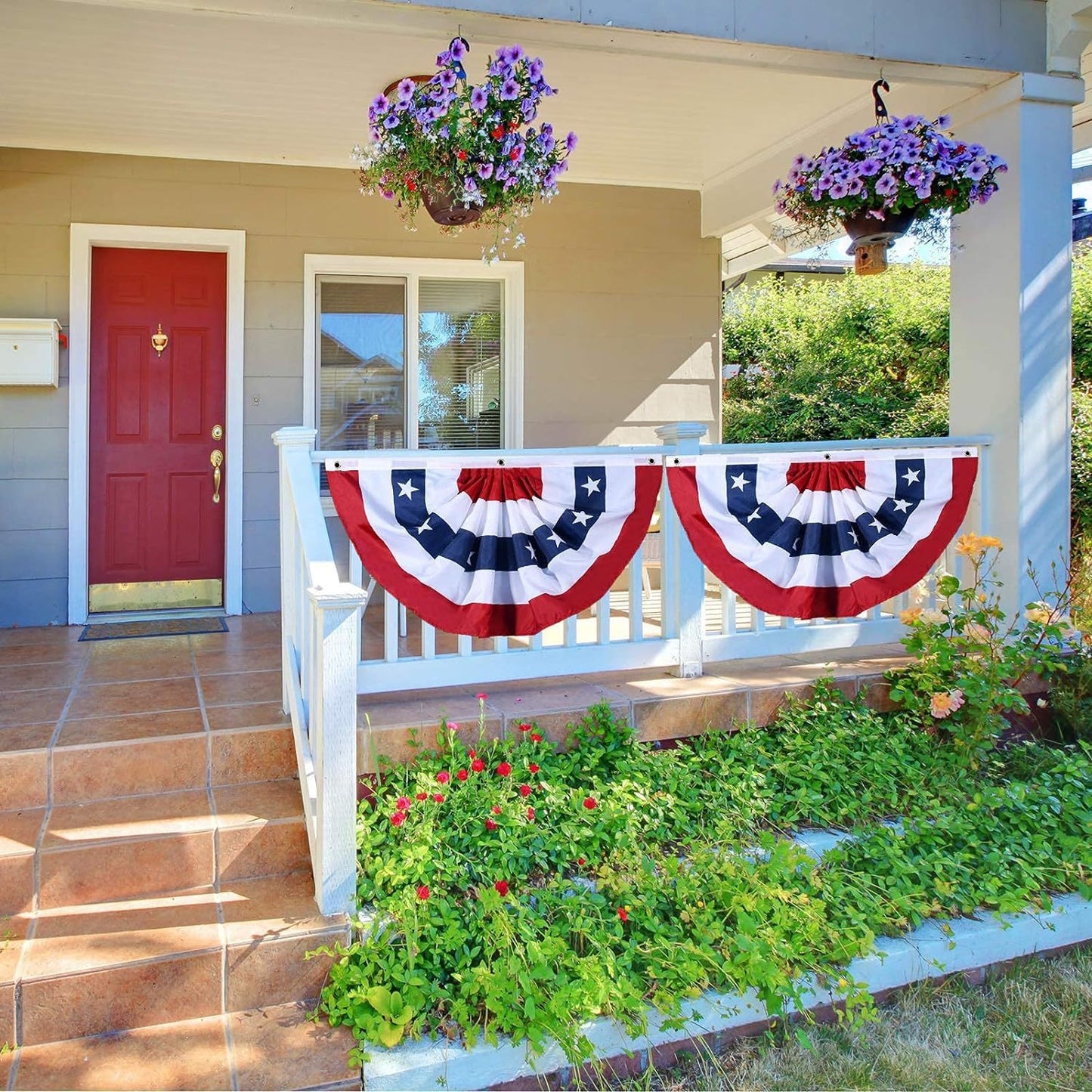 American Independence Day Pleated Semicircle Flag