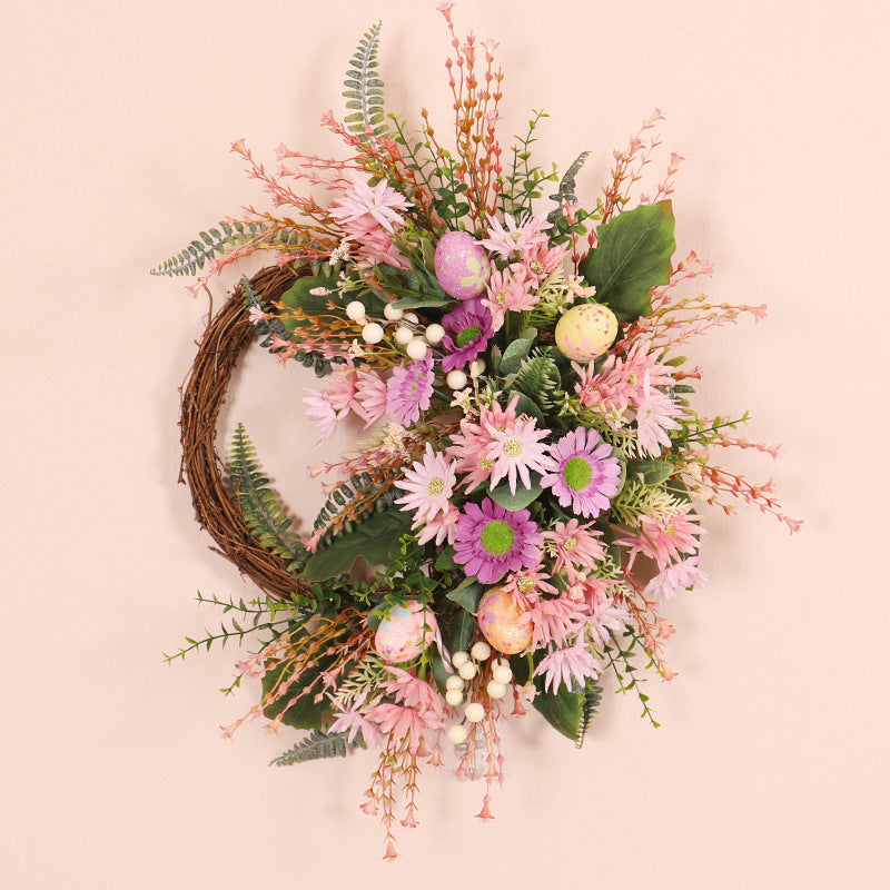 Home Decoration Easter Wreath Wild Chrysanthemum Half Edge Wreath