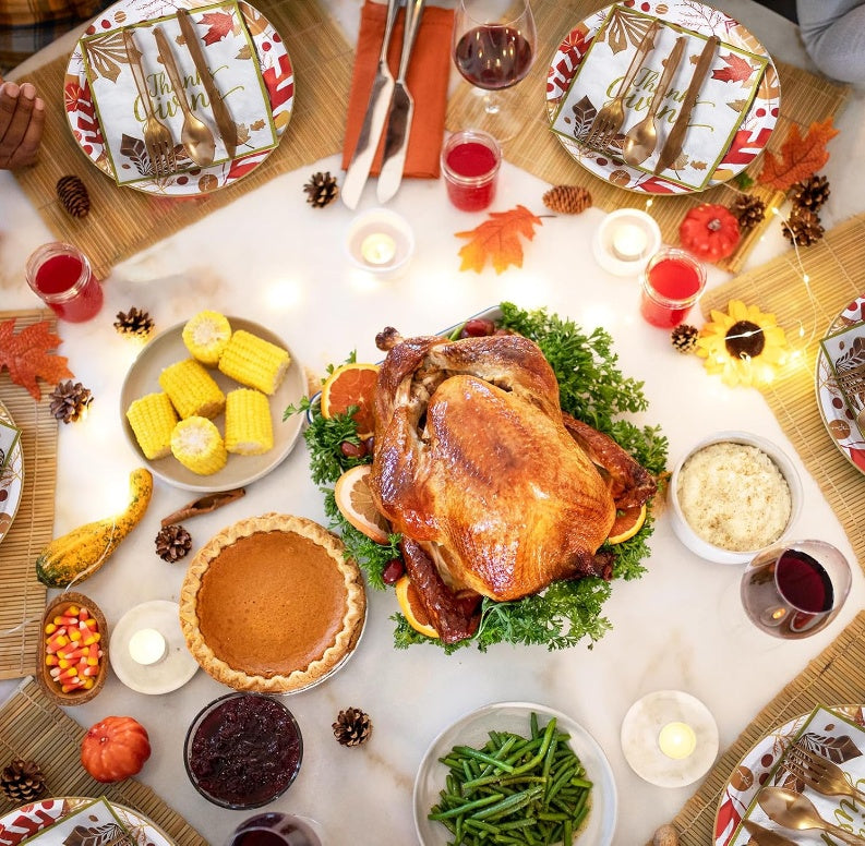 Thanksgiving Party Tableware Set for 25 Guests